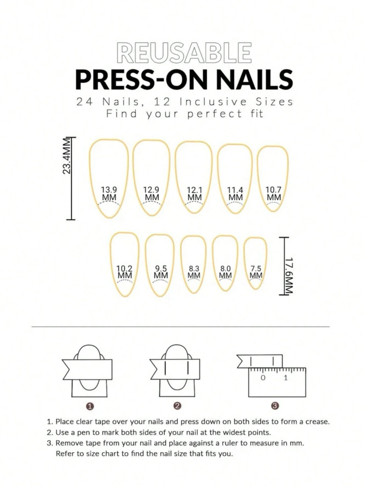 Halloween Ghost Spider Web Almond Press-On Nails