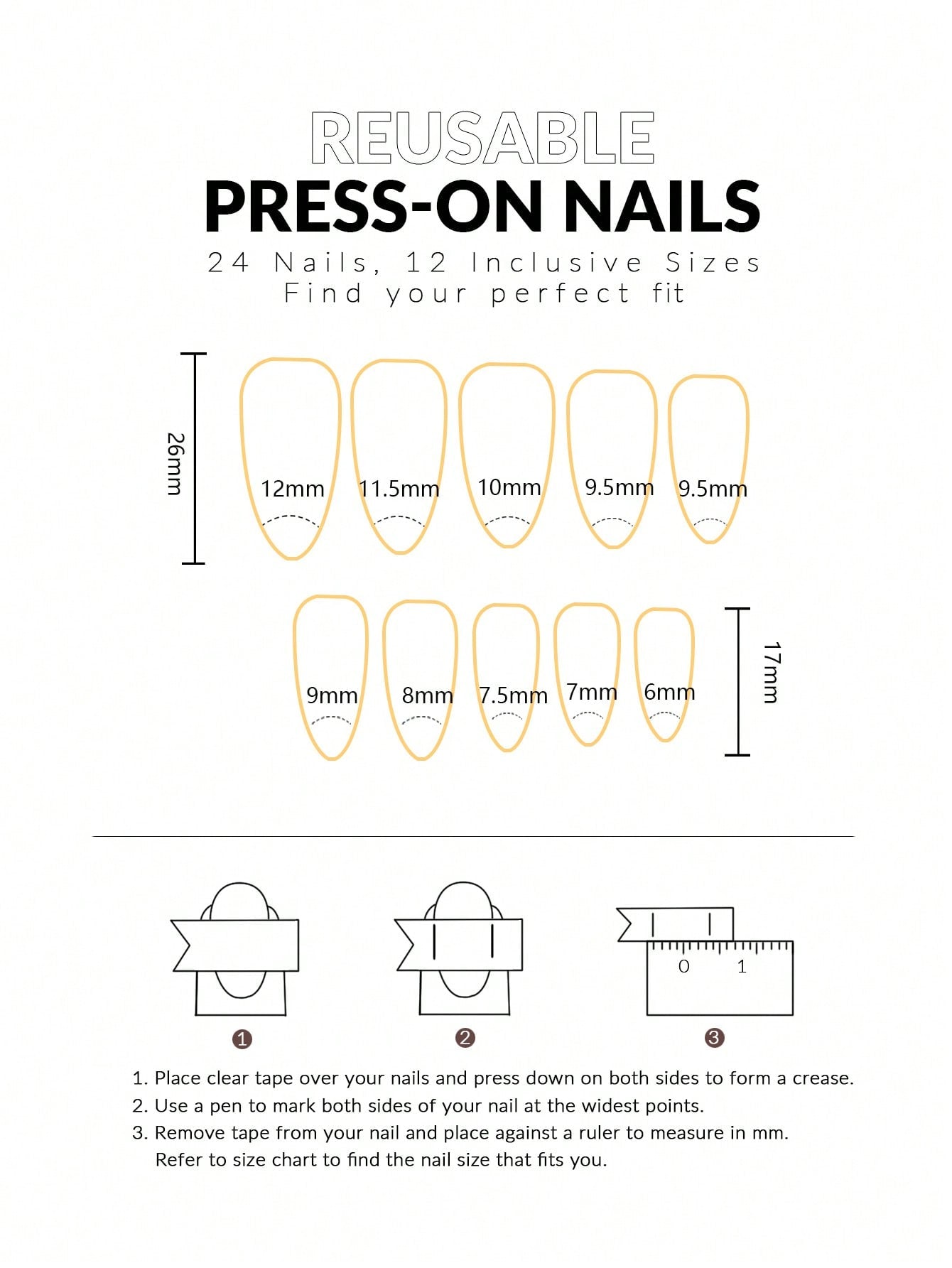 24pcs Y2K Silver 3D Cross White French Almond Nails