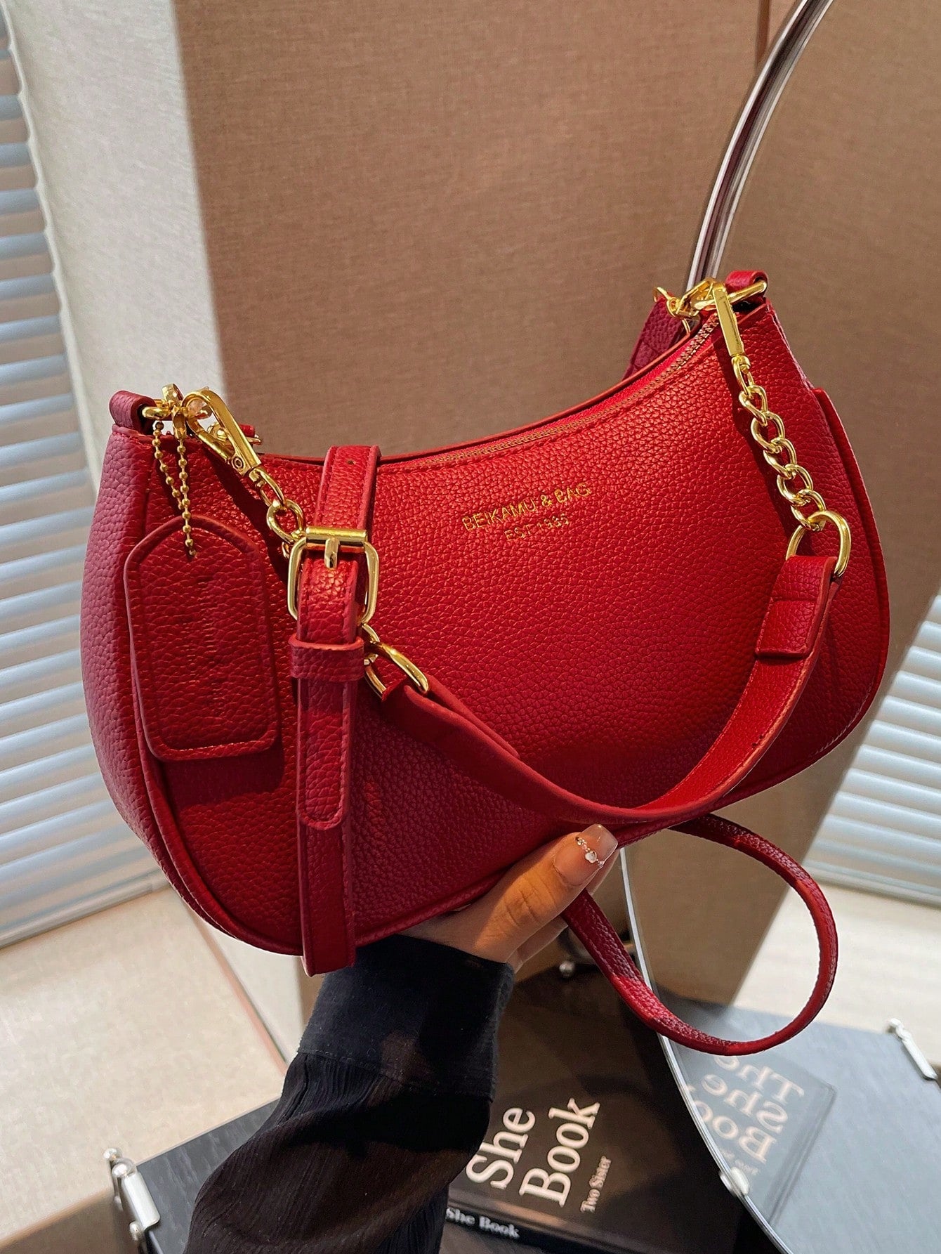 Minimalist Women's PU Shoulder Bag with Adjustable Strap