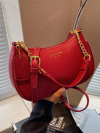 Minimalist Women's PU Shoulder Bag with Adjustable Strap