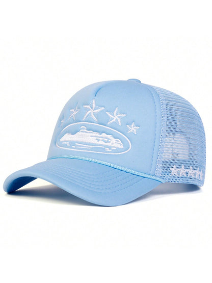 Five-Pointed Star Embroidered Trucker Hat