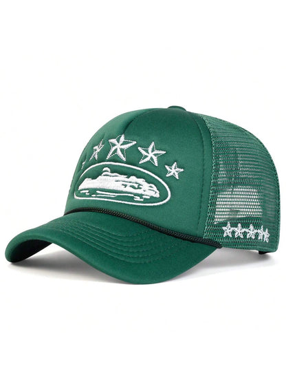 Five-Pointed Star Embroidered Trucker Hat
