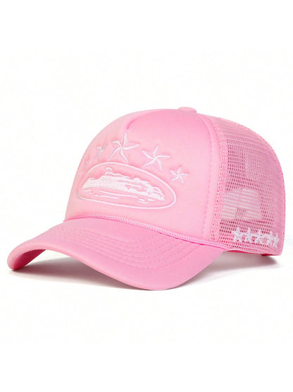 Five-Pointed Star Embroidered Trucker Hat