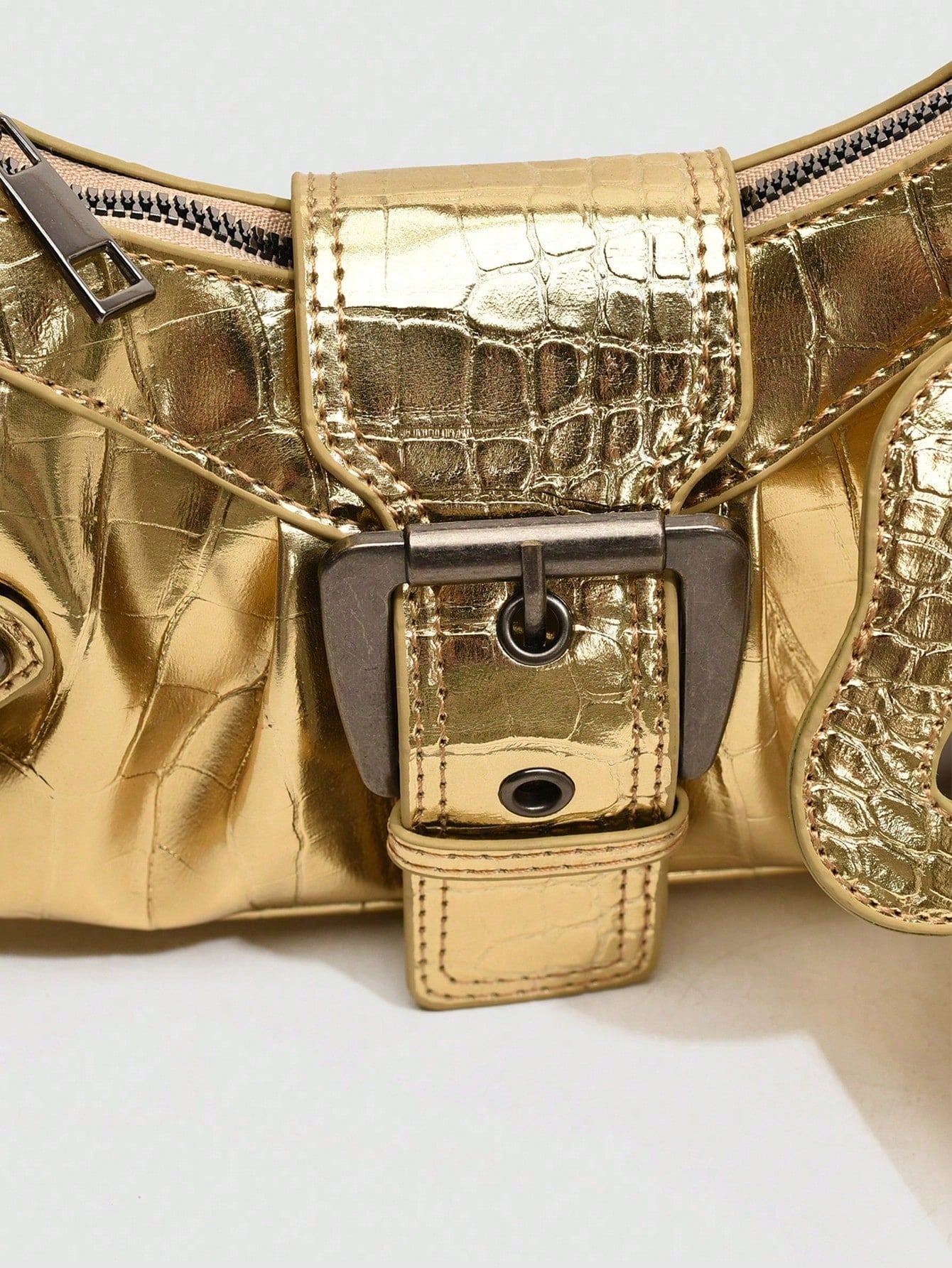 Y2K Gothic Rivet Decor Retro Square Shoulder Bag