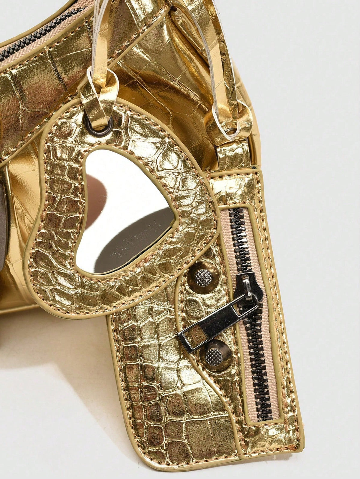 Y2K Gothic Rivet Decor Retro Square Shoulder Bag