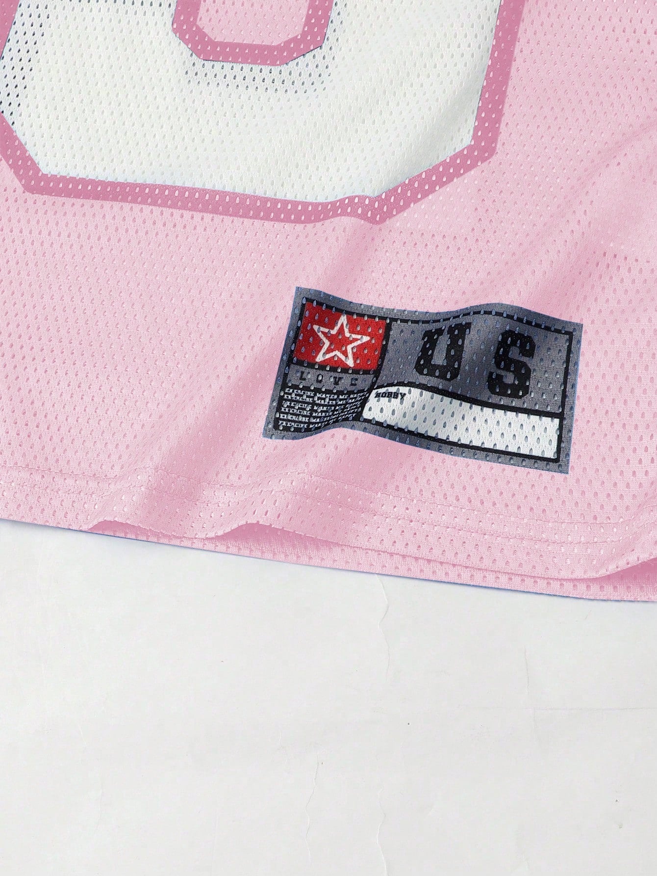 Pink Patched Sports Loose Fit Short Sleeve Jersey