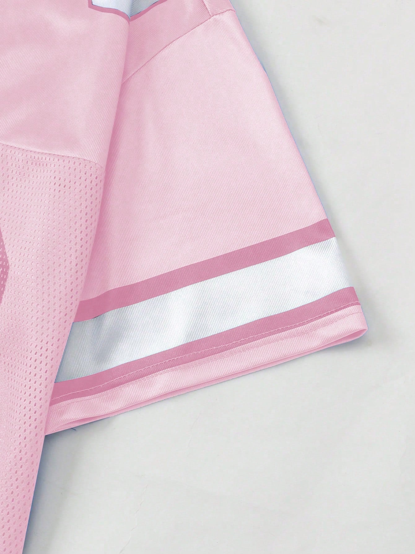 Pink Patched Sports Loose Fit Short Sleeve Jersey