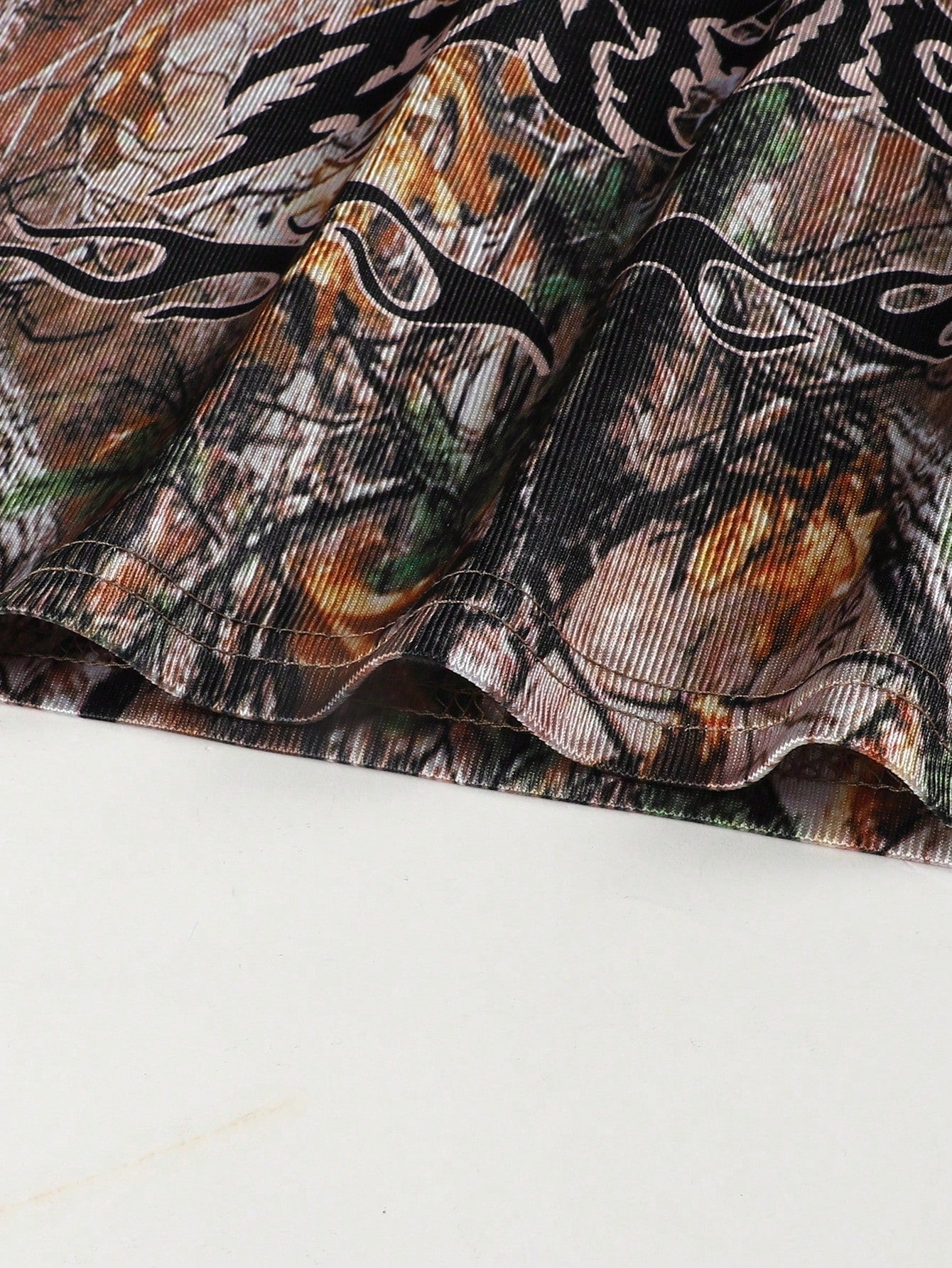 Street Life Men's Khaki Camouflage Branch Print V-Neck Sports Jersey