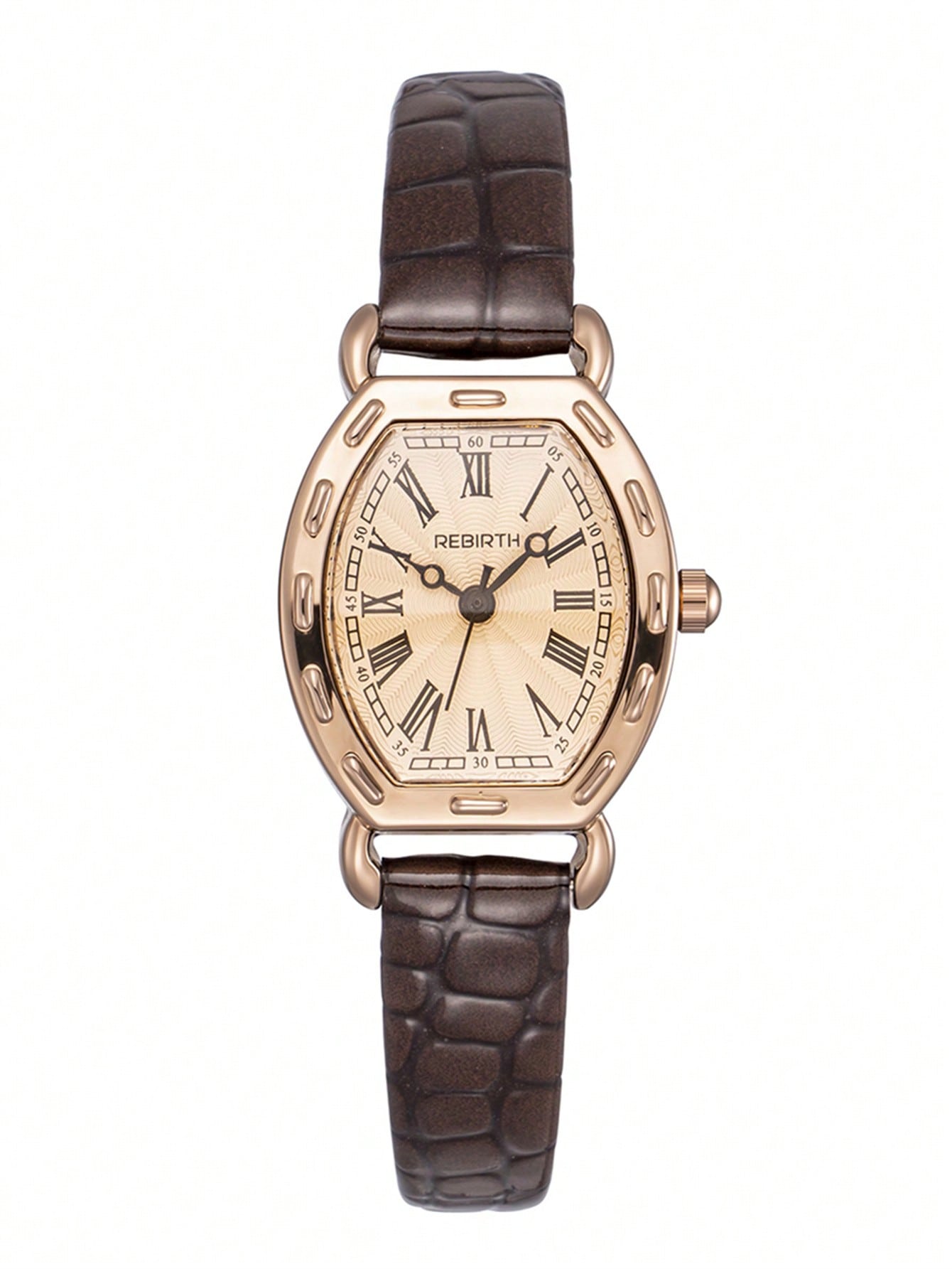 Minimalist Vintage Roman Numeral Leather Strap Watch