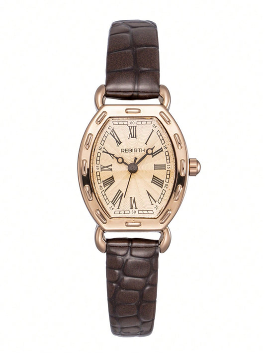 Minimalist Vintage Roman Numeral Leather Strap Watch