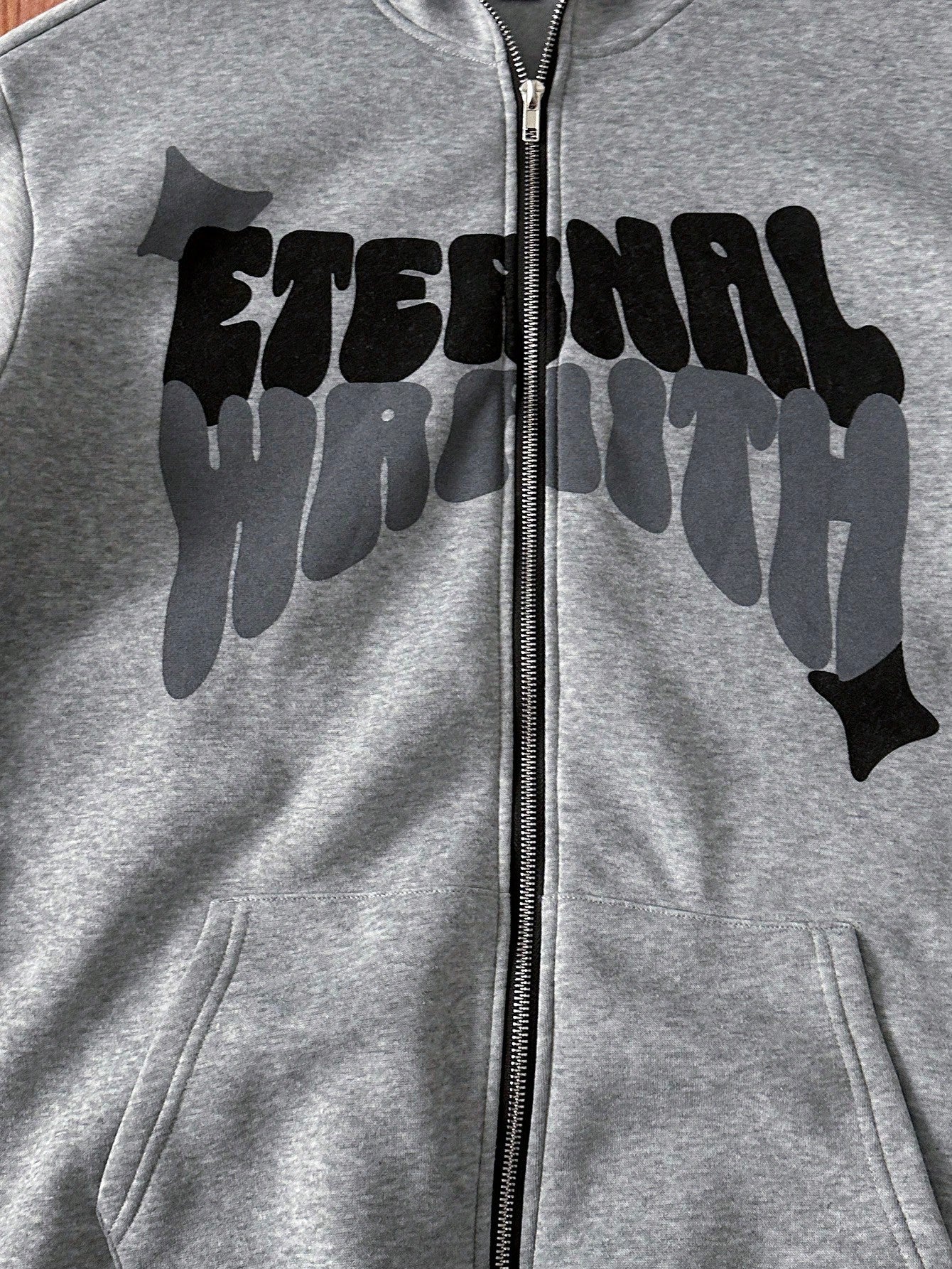 Men's Loose Fit Thermal Zip-Up Hooded Sweatshirt