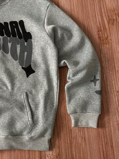 Men's Loose Fit Thermal Zip-Up Hooded Sweatshirt