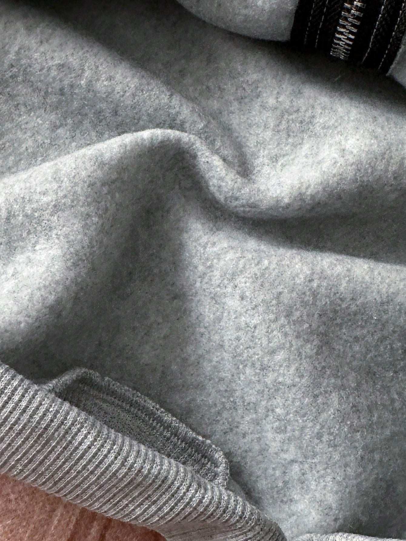 Men's Loose Fit Thermal Zip-Up Hooded Sweatshirt