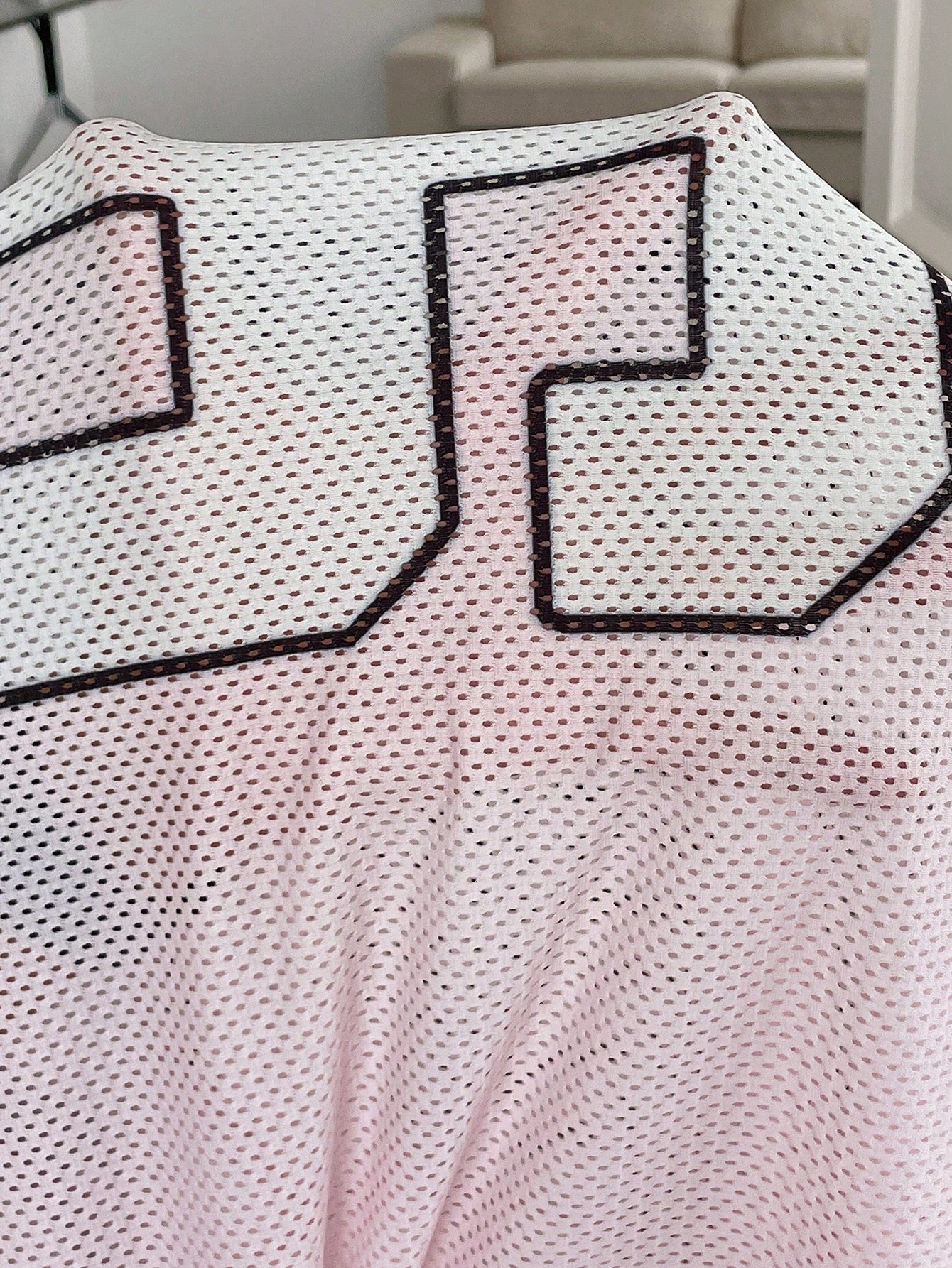 Oversized Pink Satin Basketball Jersey Tee