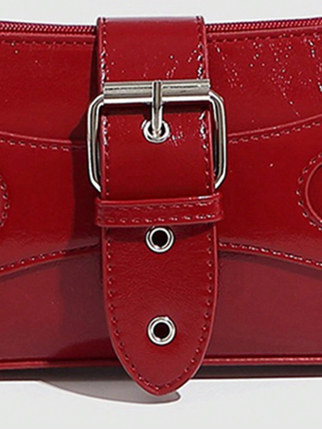 Vintage Burgundy Wax Leather Shoulder Bag for Women