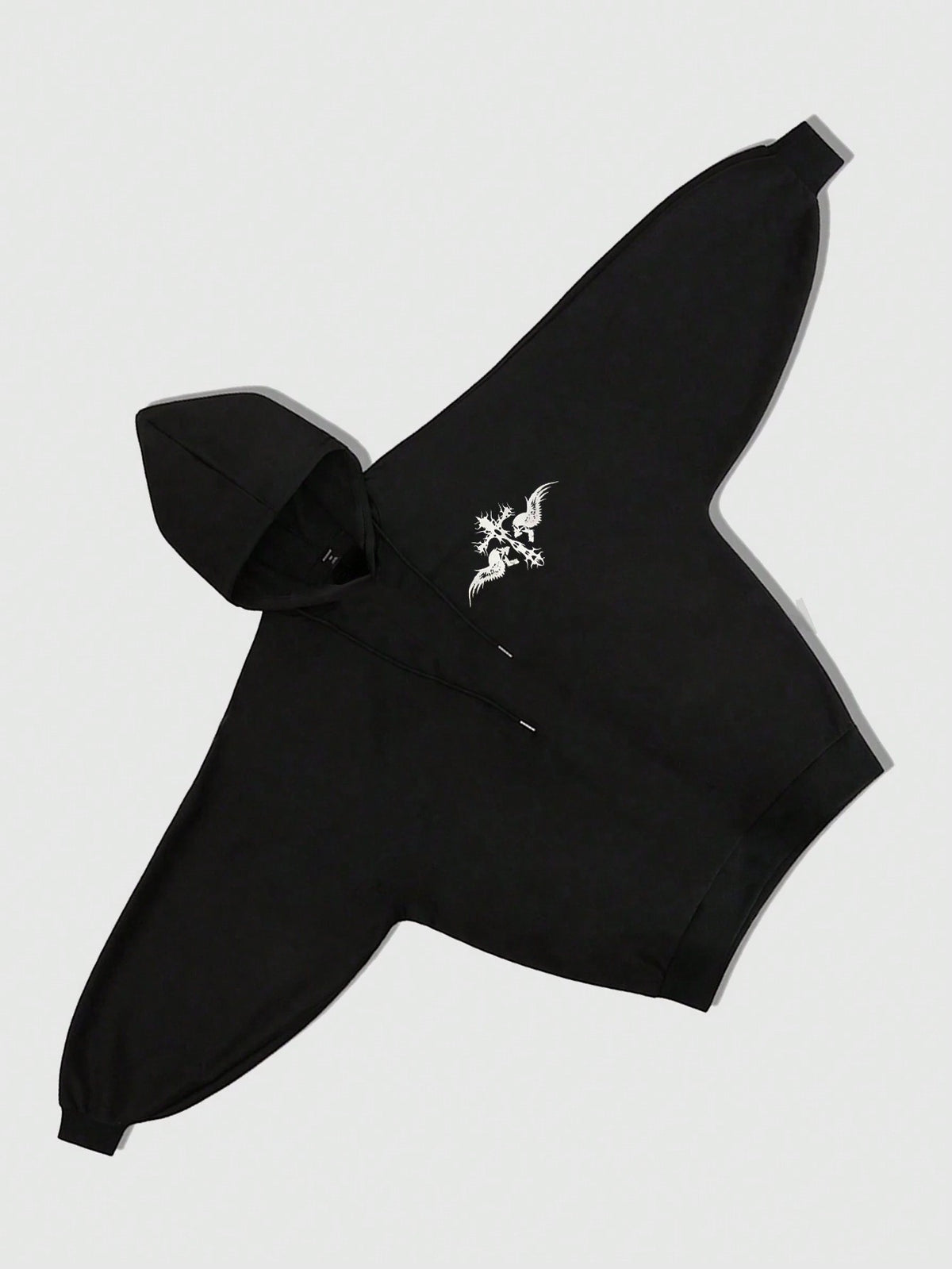 Black Oversized Gothic Batwing Hoodie
