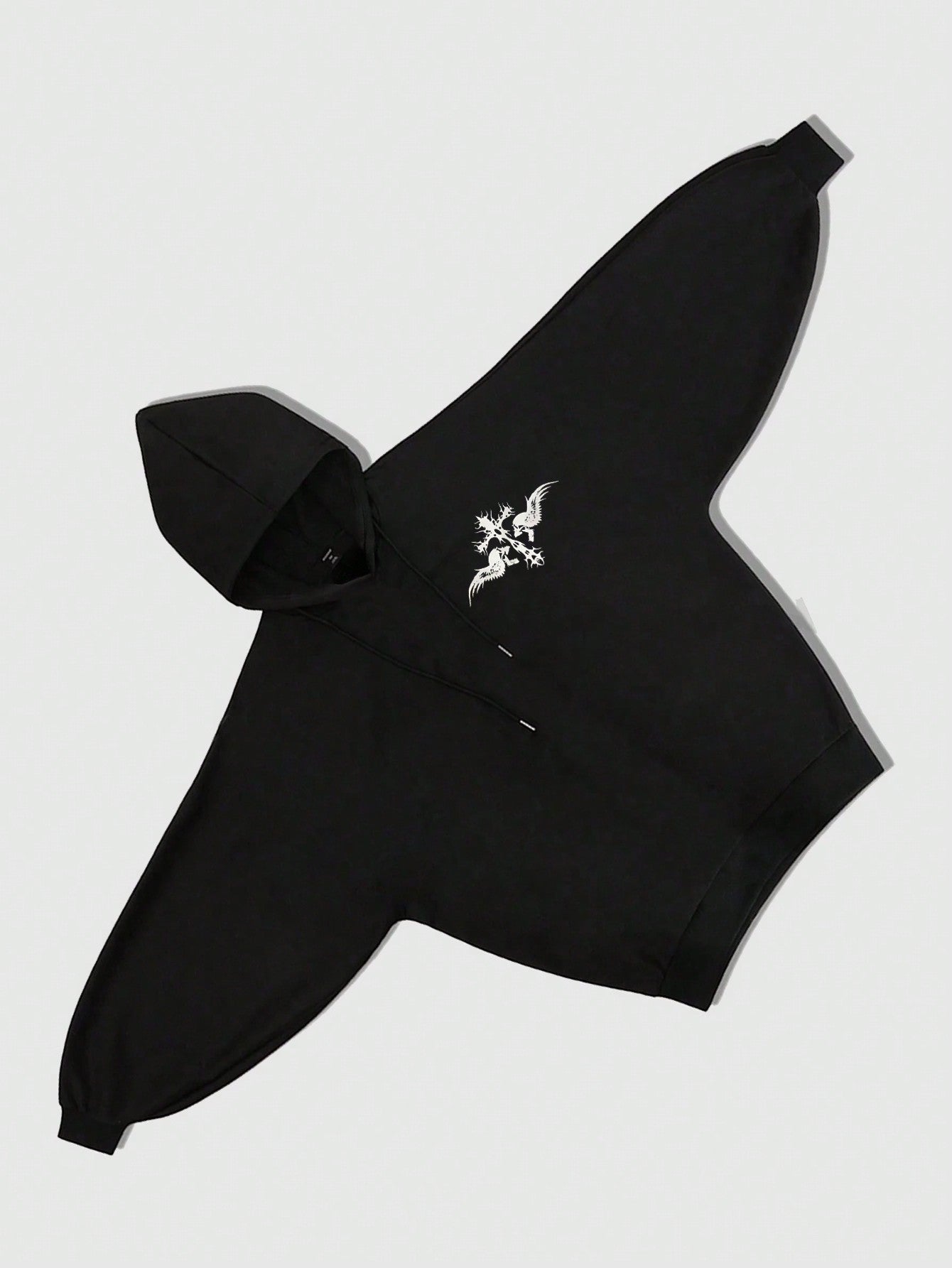 Black Oversized Gothic Batwing Hoodie