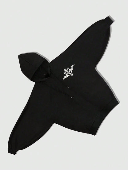 Black Oversized Gothic Batwing Hoodie