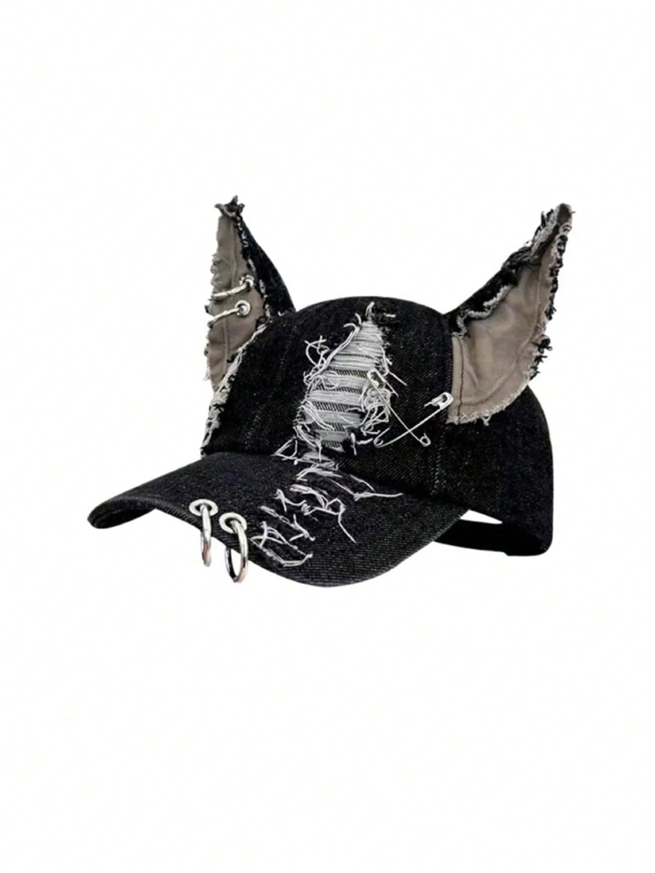 Y2K Distressed Rabbit Ear Punk Baseball Cap