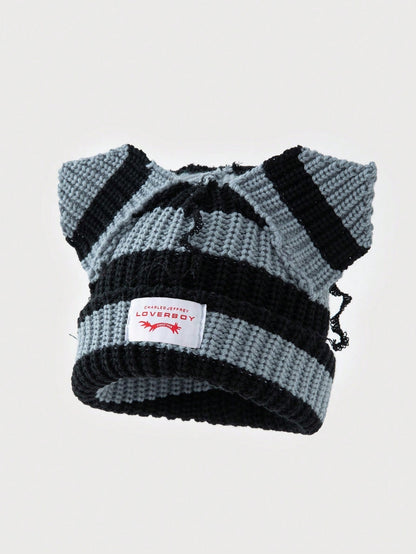 DareSee Women's Car Embroidered Ear Flap Knitted Hat