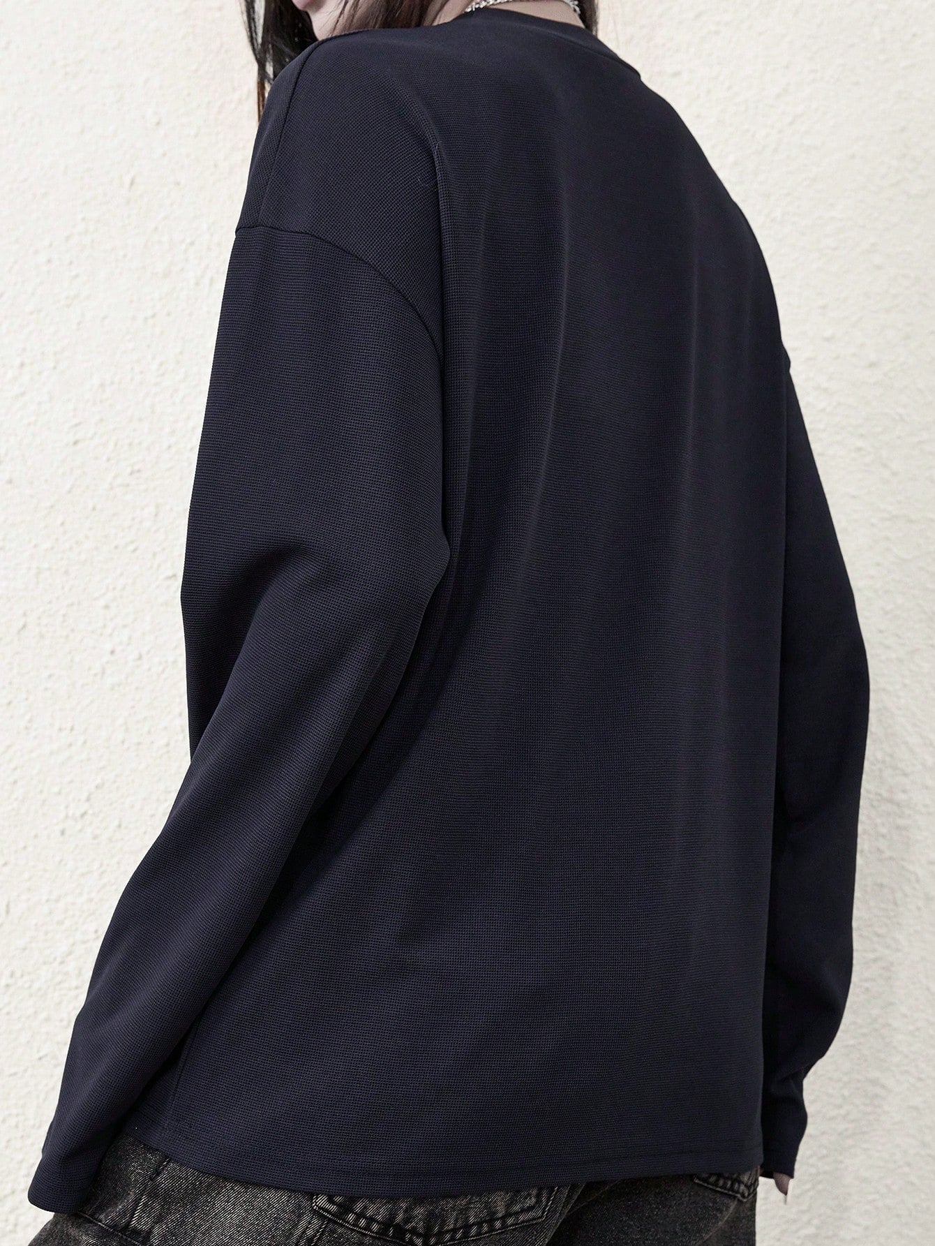 Gothic Print Cyber Y2K Round Neck Sweatshirt