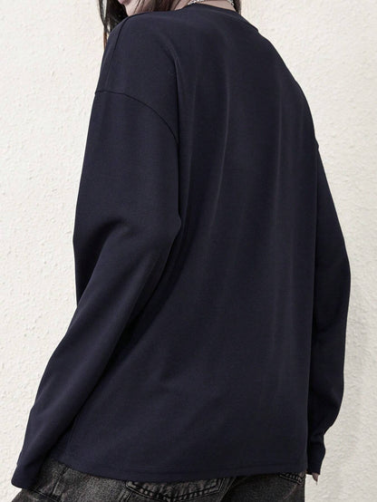 Women Gothic Print Cyber Y2K Long Sleeve Sweatshirt