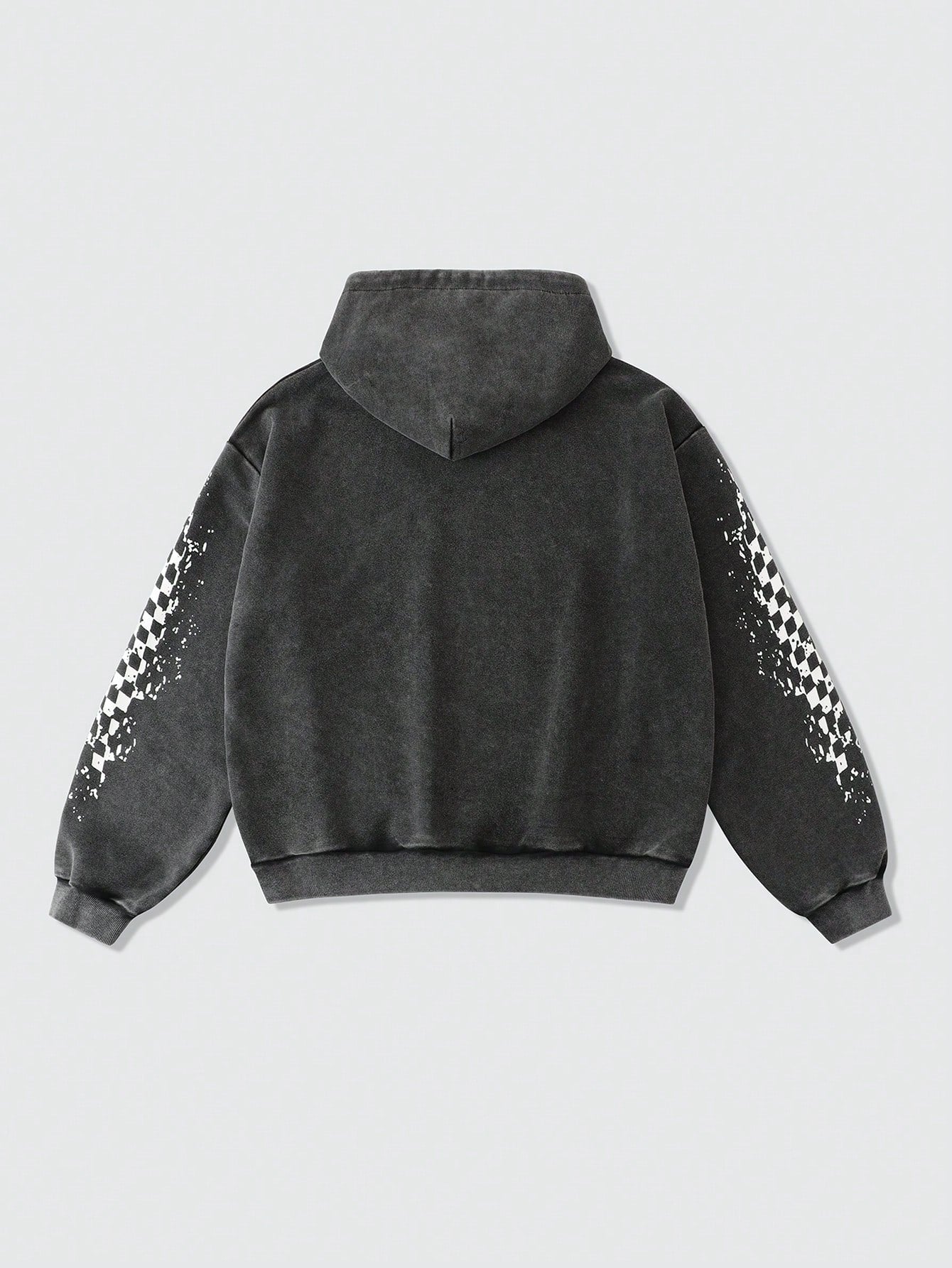 Men's Washed Vintage Car & Fire Graphic Y2K Hoodie