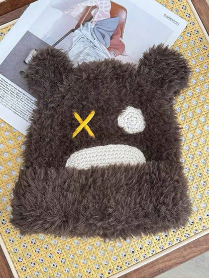 Cute Fluffy Bear Ear Beanie Hat for Men & Couples