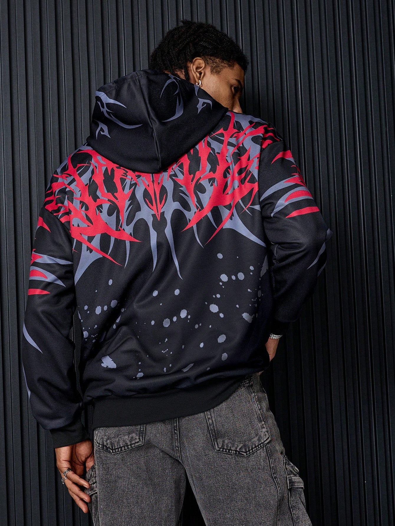 Men Color Block Tie Dye Hoodie