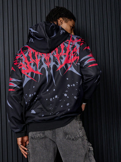 Men Color Block Tie Dye Hoodie