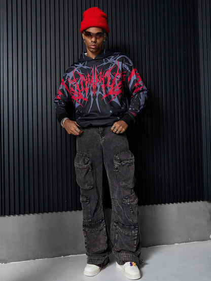 Men Color Block Tie Dye Hoodie