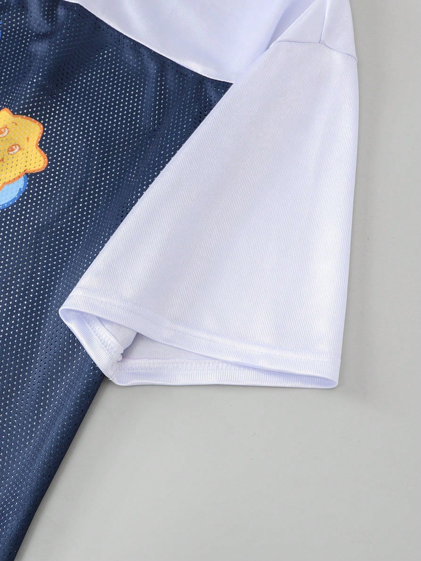 Navy Blue Care Bears Cartoon Print V-Neck Football Jersey