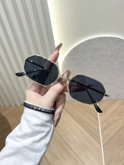 Geometric Metal Frame Y2K Gradient Lens Glasses