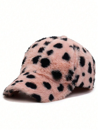 Unisex Random Leopard Print Fuzzy Y2K Baseball Cap