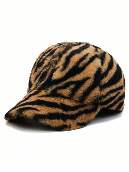 Unisex Random Leopard Print Fuzzy Y2K Baseball Cap