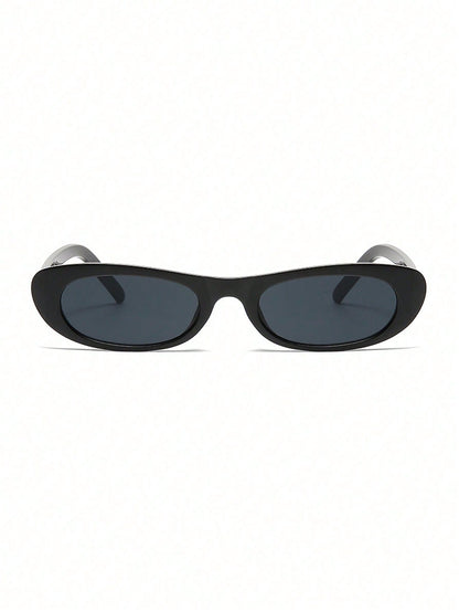 Classic Retro Oval Narrow Frame Sunglasses