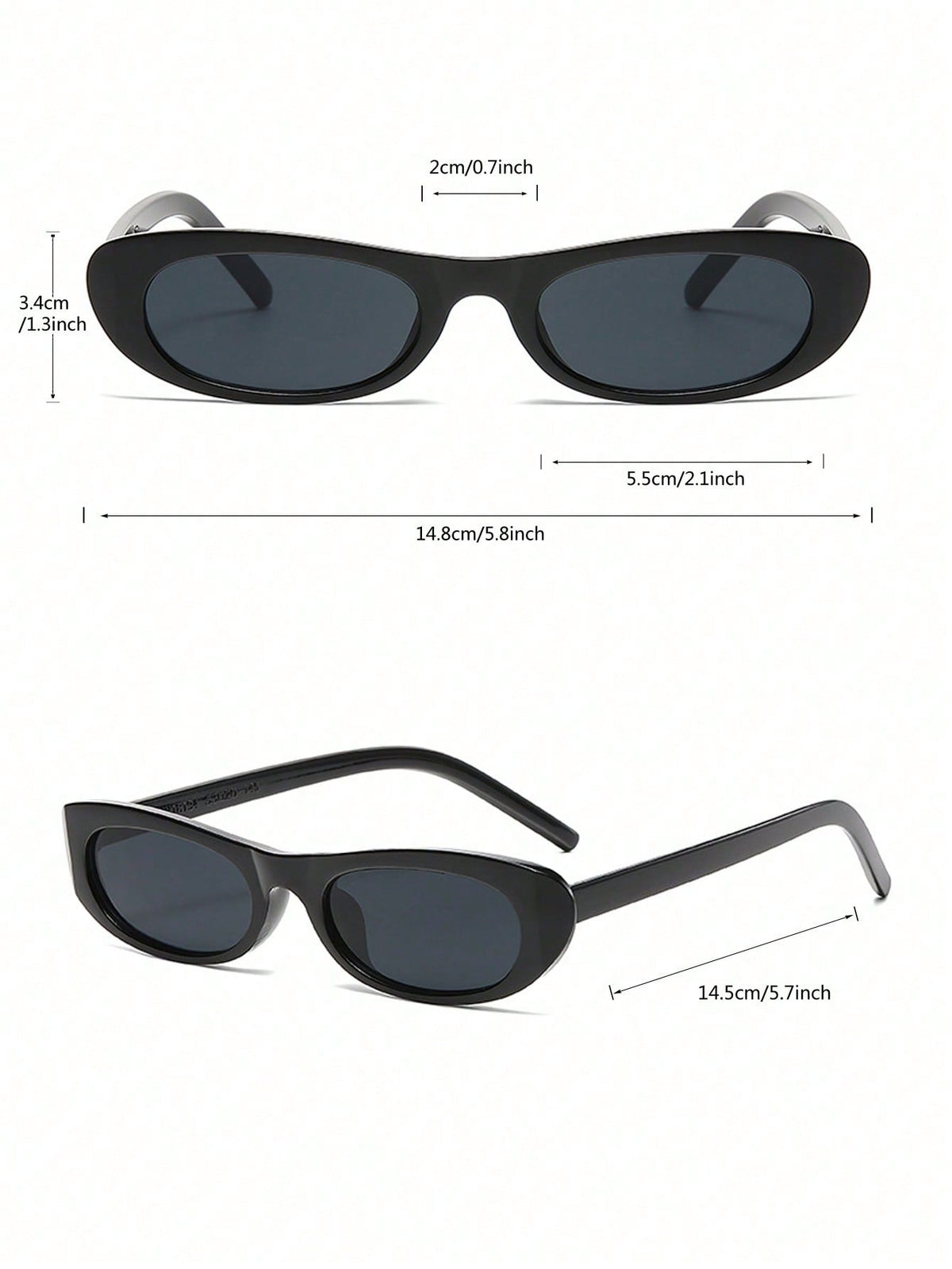 Classic Retro Oval Narrow Frame Sunglasses