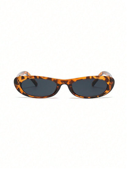 Classic Retro Oval Narrow Frame Sunglasses