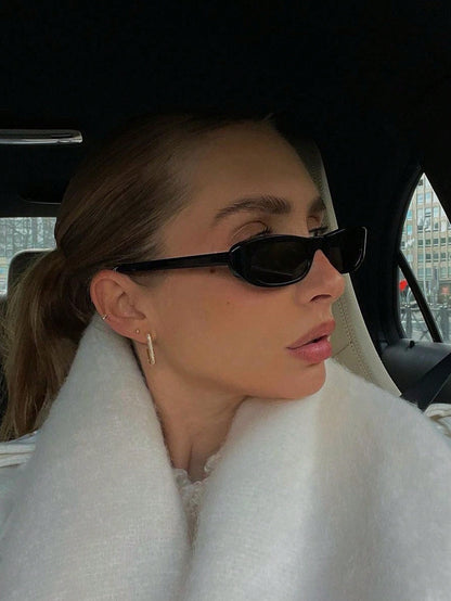 Classic Retro Oval Narrow Frame Sunglasses