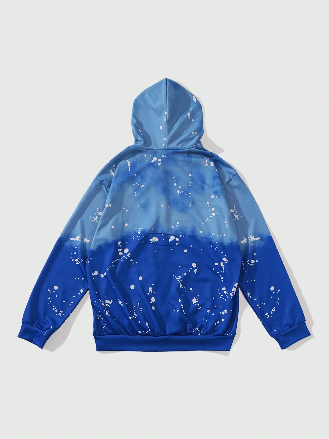Men Gradient Color Block Zip-Up Hoodie