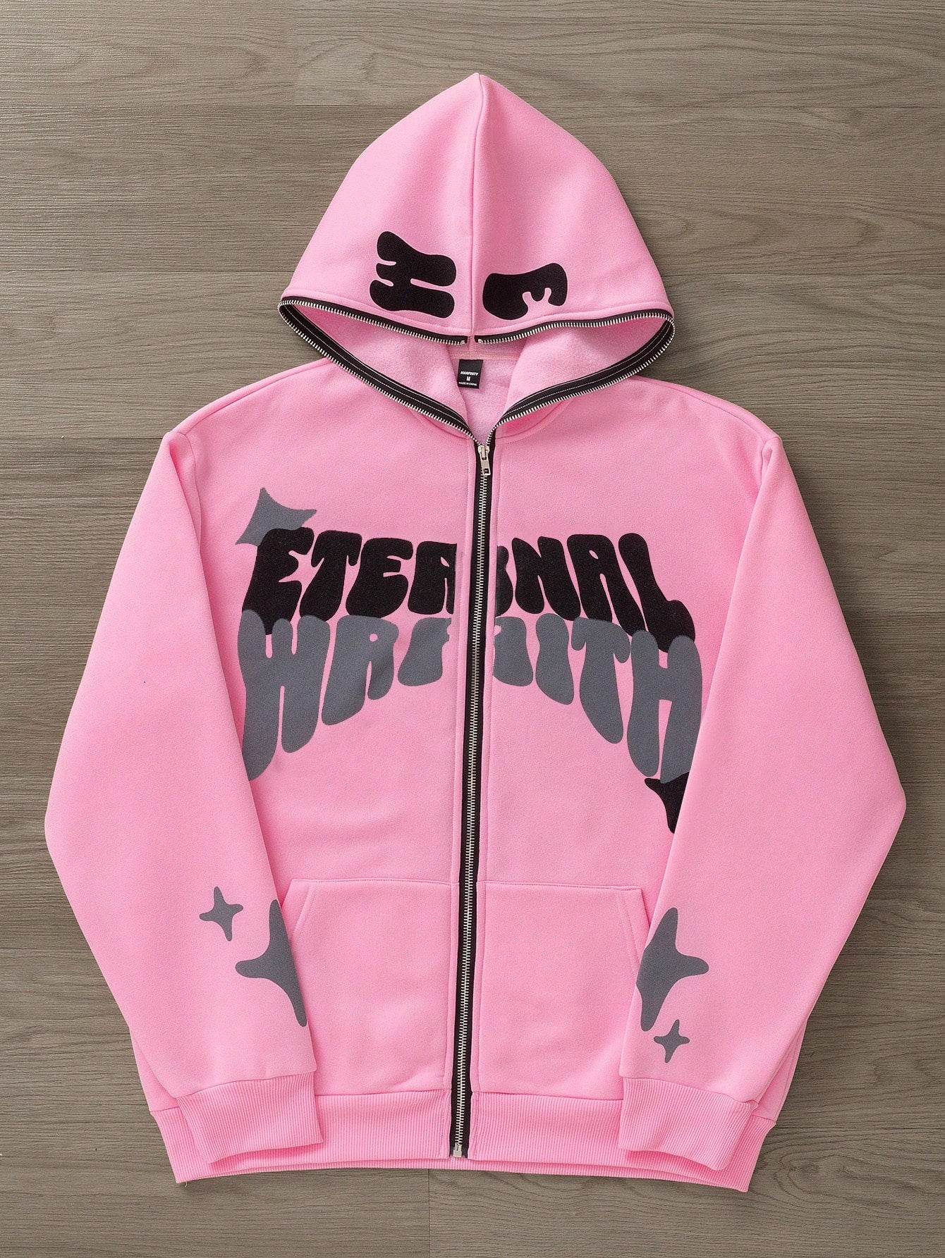 Men's Loose Fit Thermal Zip-Up Hooded Sweatshirt