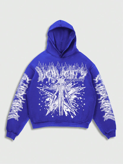 Men Graphic Print Sweatshirt & Pants Set
