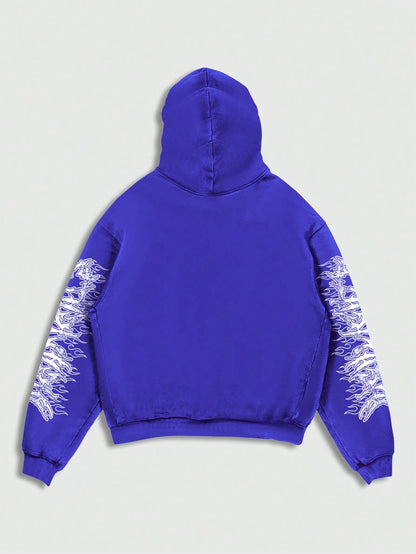 Men Graphic Print Sweatshirt & Pants Set