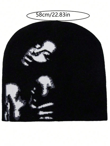 DareSee Y2K Geometric Pattern Men's Jacquard Knit Hat