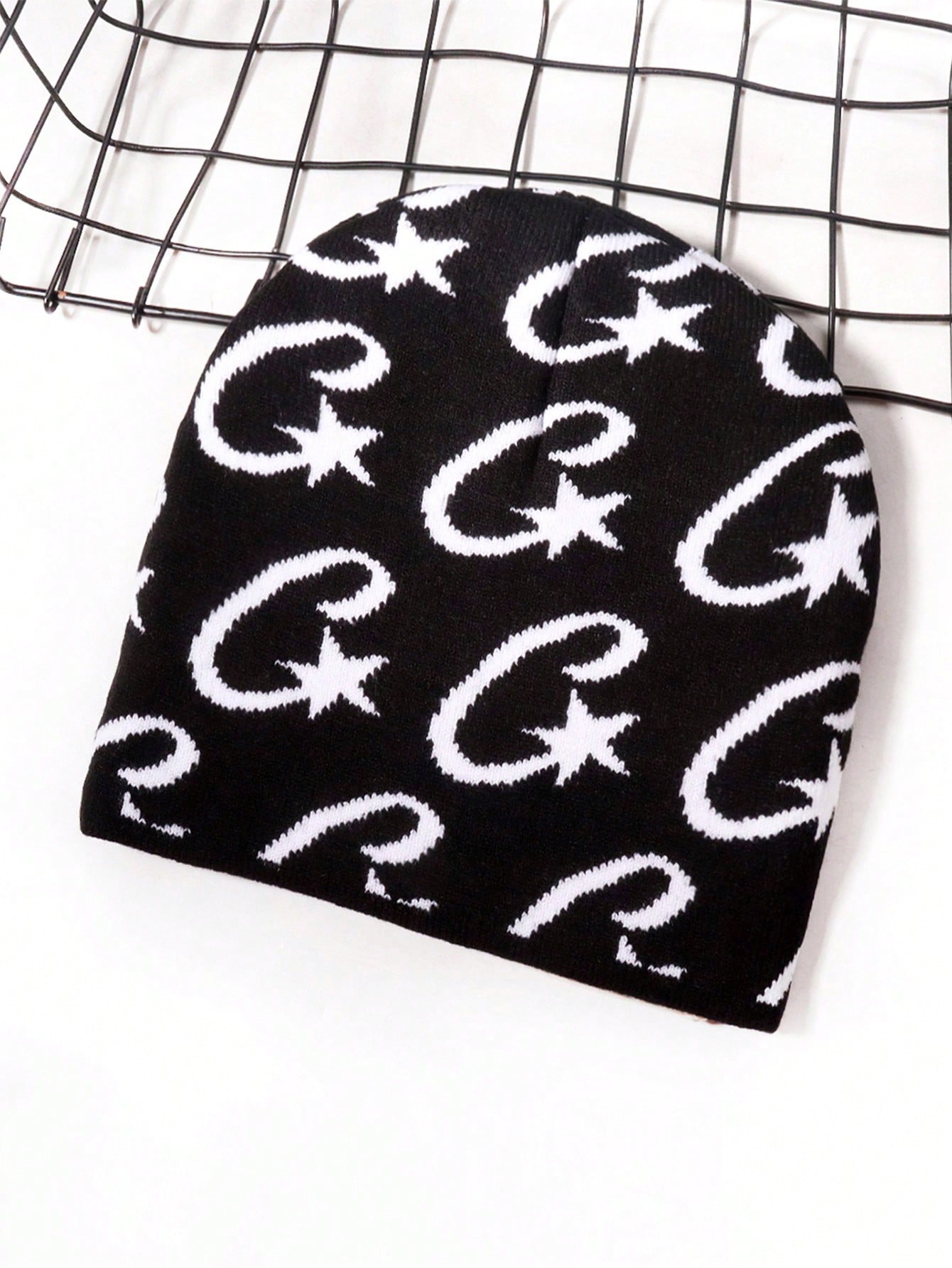 Letter C Constellation Jacquard Knitted Beanie Cap