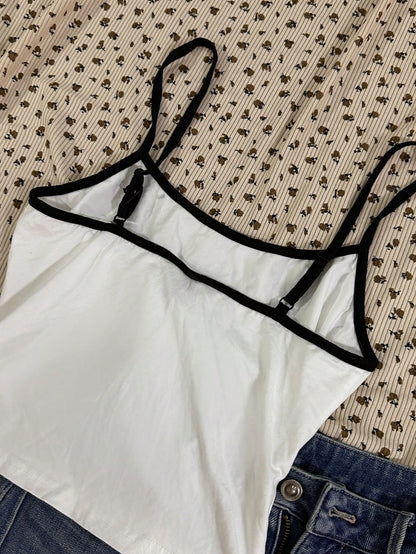 Vintage Race Car Leopard Print Cami Crop Top