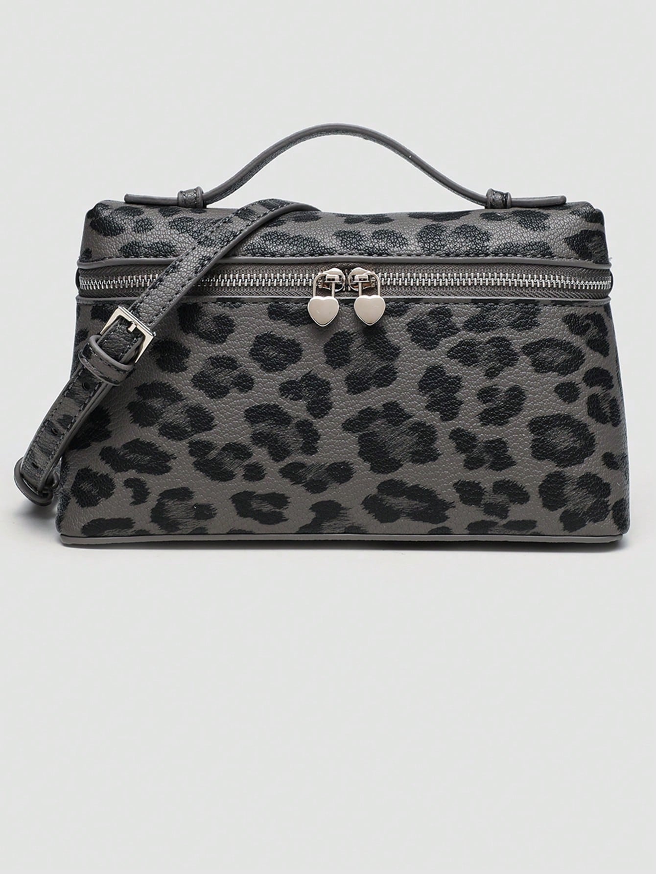 Lychee Pattern PU Leather Square Crossbody Bag