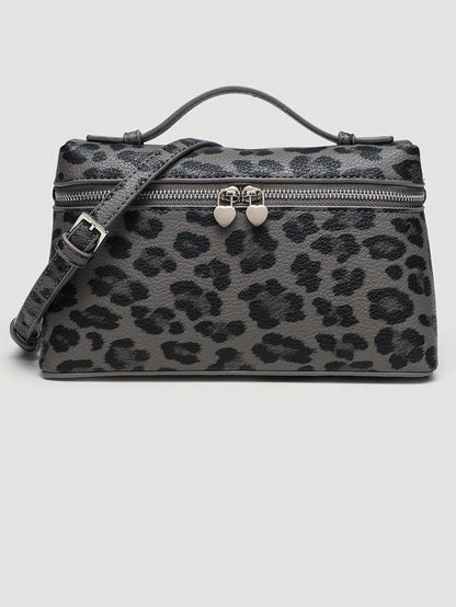 Lychee Pattern PU Leather Square Crossbody Bag