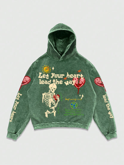 Men Skull Graphic Hoodie