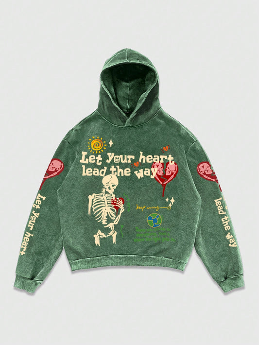 Men Skull Graphic Hoodie